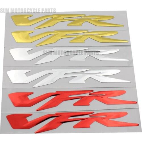 Chrome Gold Red Motorcycle 3D VFR Stickers Moto Bike Tank Decorated Decals Sticker case for HONDA VFR 400 800 1200