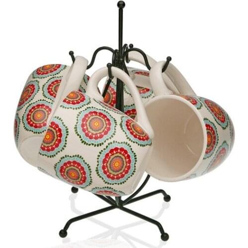 Set of Mugs Metal Ceramic (4 Pieces)