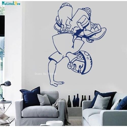 Skateboarder Wall Sticker Decals Skate Art Home Decoration Simple Design Kids Boys Room Removable Vinyl Murals Waterproof YT1736
