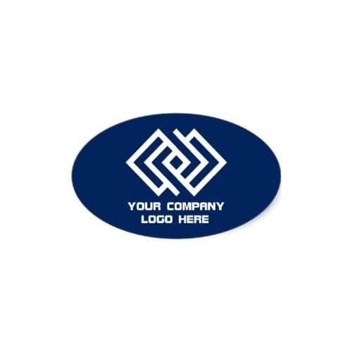 Your Company Logo Stickers Oval - Choose Color