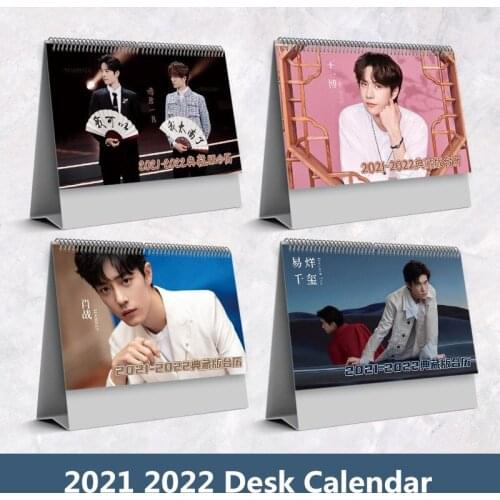 2021 Chen Qing Ling Desk Calendar Xiao Zhan,Wang Yibo Character Calendars Daily Schedule Planner 2021.01-2022.12