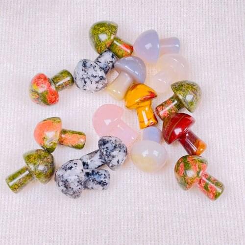Natural Crystal Mini Mushroom Shaped Crystal Gemstone Healing Decor