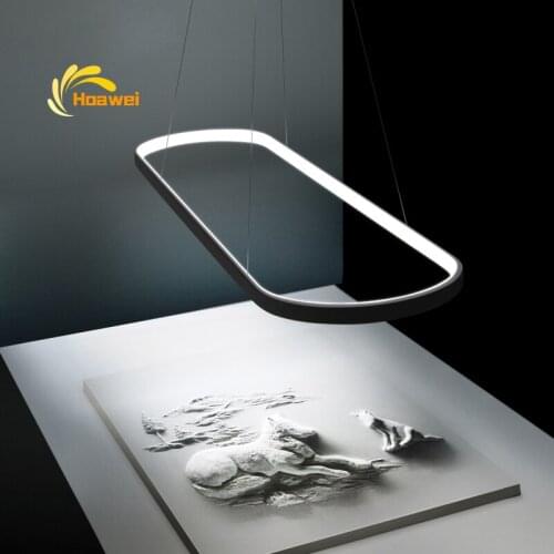 Nordic LED Chandelier Lighting Runway Aureole Pendant Lamp Dining Room Kitchen Suspension Luminaires Remote Control Hanging Lamp