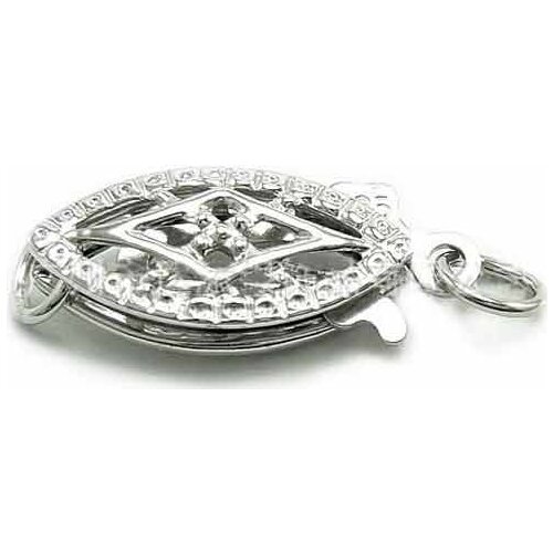 Wholesale 6x12mm Plain 925 Sterling Silver Single Row Hollow Out Fish Filigree Jewelry Clasp