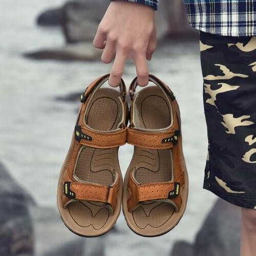 Plage Sandales Rubber Sandals Men Gladiator Shoes Luxury Mens Comfort Leather Summer Platform Sandalias Hombre De Cuero Footwear