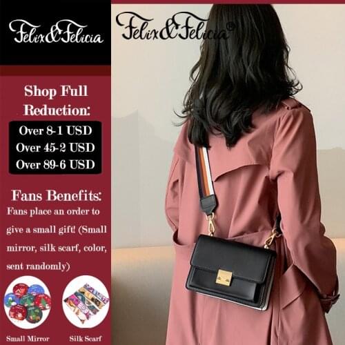 FELIX&FELICIA Casual Shoulder Bags For Women 2021 Fashion Female Square Crossbody Designer Luxury Genuine Leather Messenger Bag