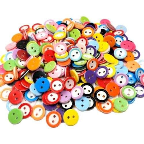 HL 200PCS 11MM Lots Color Mix Resin Flatback Buttons Babys Clothing Sewing Accessories DIY Crafts Scapbooking