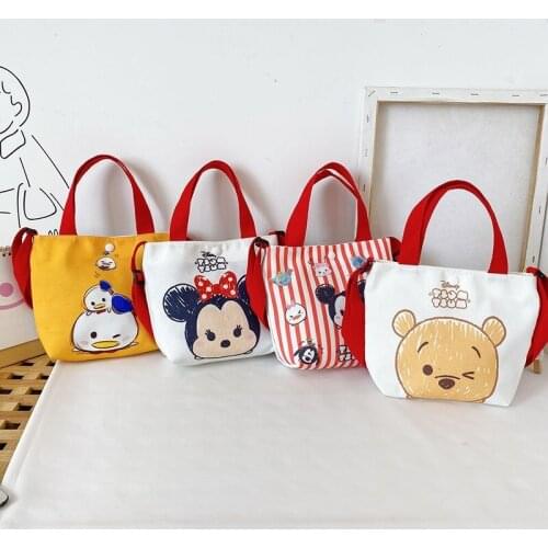 Disney mickey mouse canves shoulder messenger bag cartoon girl boy handbag