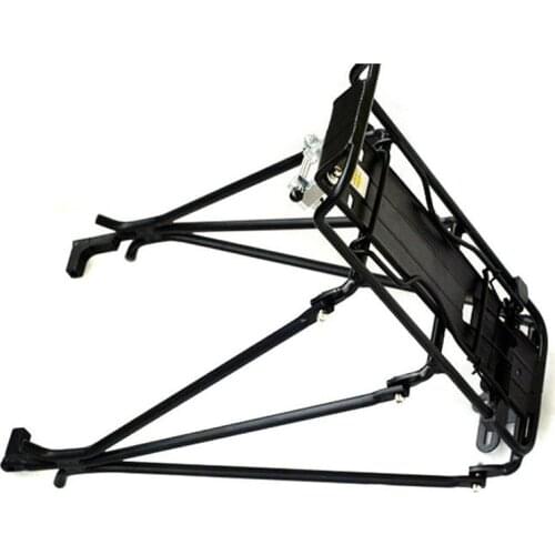 Cycling MTB Aluminum Alloy Bicycle Carrier Rear Luggage Rack Shelf Bracket for Disc Brake/V-brake Bike Black