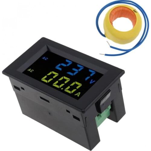 High Precision D85-2042A AC 80-500V 100A Dual Display LED Volt Amp Meter with Current Transformer