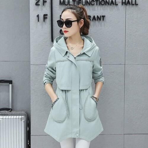 2020 Spring Korea Coat Style Slim Ladies Coats Hooded Trench Female Outwear Casual Student Casaco Feminino WXF104