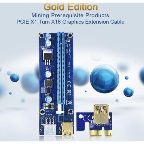 1-10PCS TISHRIC VER 009S Riser Card 6PIN Molex Adapter Miner PCIE Riser Extender Riser PCI E 1x 16x For Mining Bitcoin