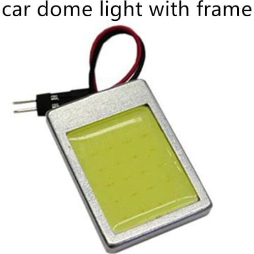 10 pieces 12W car led panel light 24led COB LED Car Panel Interior Room Dome Car Light Bulb Lamp with 3 Adapters with frame