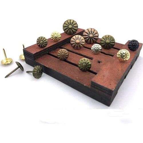 100 pieces Top hat diameter 11mm, nail length 17mm Pattern Soak nail sofa decoration nail nailhead trim
