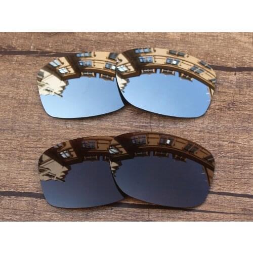Vonxyz 2 Pairs Chrome Mirror & Bronze Brown Polycarbonate Replacement Lenses for-Oakley Jupiter Squared Frame