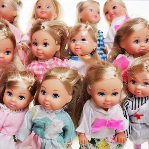 3 Pieces/lot Original 11cm Mini Doll with Clothes Kawaii Cute Girl Small Dolls Toy