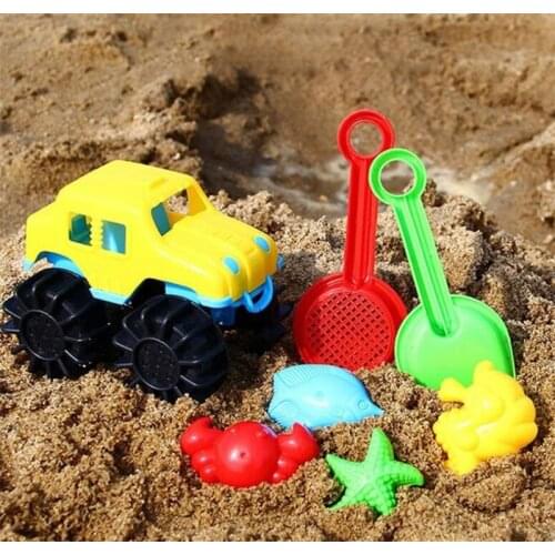 7Pcs/Set Sand Beach Toys Castle Bucket Spade Shovel Rake Water Tools Set for Kids Early Education Toys Children Gifts