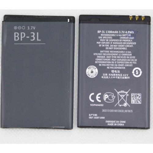 20pcs/lot 1300mAh BP-3L Battery For NOKIA Lumia710 610 603 3030 510 303 Battery Replacement