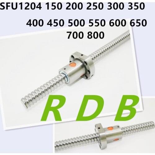 Free shipping SFU1204 150 200 250 300 350 400 450 500 550 600 650 700 800 mm cold roller ball screw with 1204 single ball nut