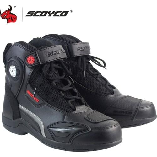 SCOYCO Men Motorcycle Boots Motorcycle Shoes Moto Protion Botas Moto Motocross Boots Biker Racing Riding Boots