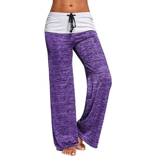 Pants Women Clothes Spring Casual Loose Patchwork Drawstring Mid Waist Outdoor Sports Trousers Plus Size Yoga Wide Leg Pants