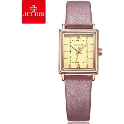 New Lady Womens Watch Japan Quartz Elegant Simple Fashion Hours Retro Genuine Leather Clock Girls Birthday Gift Julius Box