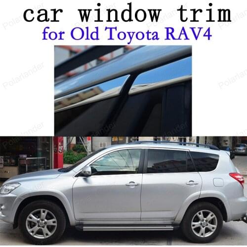 Car Window Trim Decoration Strips for Old Toyota RAV4 Stainless Steel Car Exterior Accessories