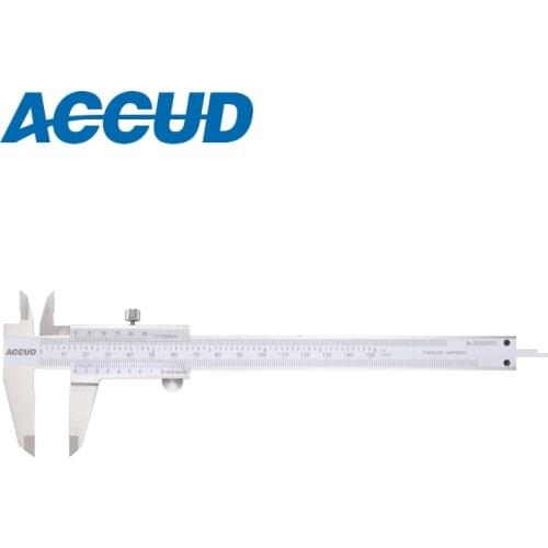 ACCUD Measuring Range 0-150mm/0-6" 0-200mm/0-8" 0-300mm/0-12" Graduation 0.02mm/0.001" Vernier Caliper