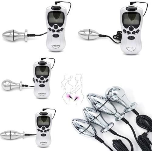 Electro Stimulation Prostate Massage Electric Shock Anal Beads Metal Vaginal Ball Medical Themed Adult Sex Toys