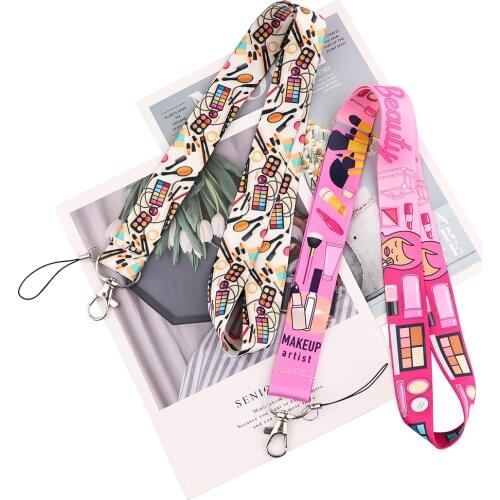 Flyingbee Women Girl Cosmetics Makeup Artist Lanyards ID Badge Holder ID Card Pass Phone Straps Badge Key Holder Keychain X2206