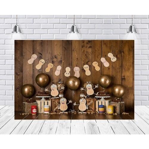 Wooden Board Peanut Product Sessions Baby Shower Photocall Photography Products Retro Props Photo Set Photography Backdrop