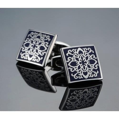 French Shirt Blue enamel Cuff links Top Quality Lawyer Groom Wedding Cufflinks Shirt Cuffs Para Camisas Gemelos Drop Shipping