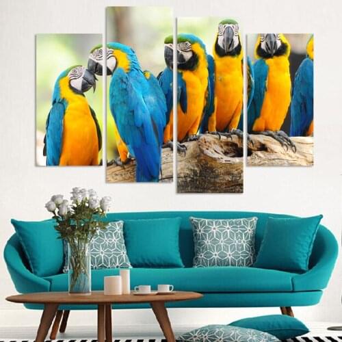 4 PCS/Set Flying Bird Canvas Painting Poster Wall Pictures For Home Decoration No Frame Wholesale Modular Pattern For Kitchens