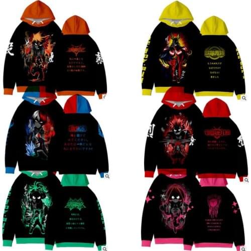 Anime My Hero Academia Cosplay Costume Midoriya Izuku Todoroki Shoto Kirishima Eijiro OCHACO URARAKA Unisex 3D Hoodie Sweatshirt