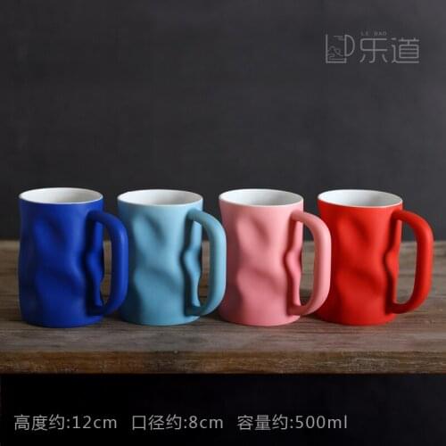 Creative Ceramic Coffee Mug Funny Travel Klein Blue Large Jingdezhen Handmade Mugs Brief China Bone Breakfast Coffee Cup Tazas