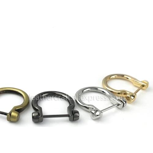 1pcs Metal Carabiner D Bow Shackle Fob Key Ring Keychain Hook Screw Joint Connector Buckle Lightgpold/ Silver/ Gun Black/ Bronze