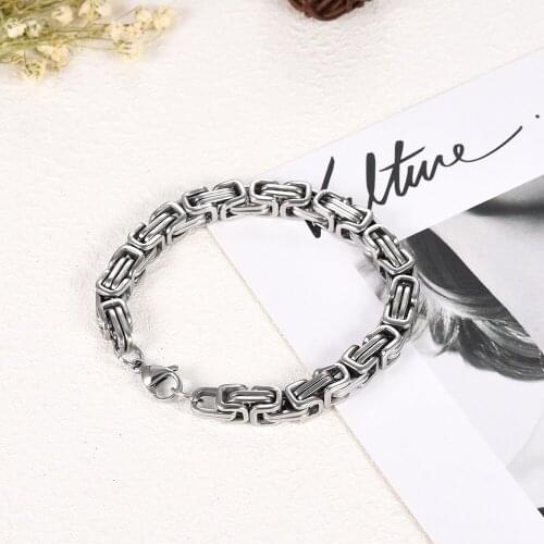 Mens Jewelry Durable Heavy Braid Link Bracelet for Men Stainless Steel Chain Bracelet Cuff