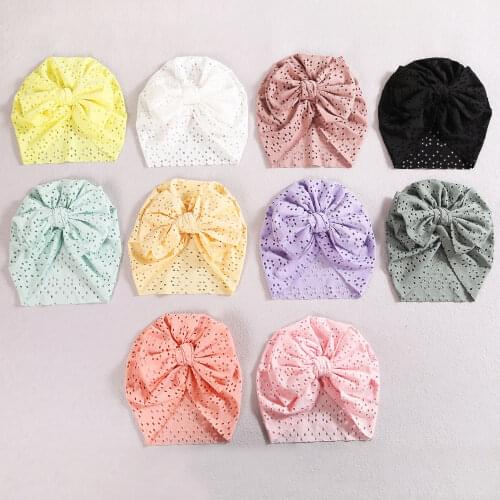 Soft Lace Winter Baby Turban Hats Infant Toddler Newborn Baby Headband Elastic Cap Hollow out Hair Band Baby Boy Girls Headwraps