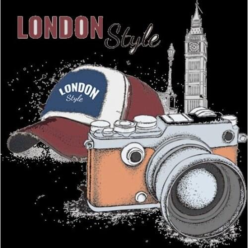 Baseball cap Stickers Eiffel Tower Parches Heat Transfer Stickers Washable Iron On Patches For Girls Clothing patches