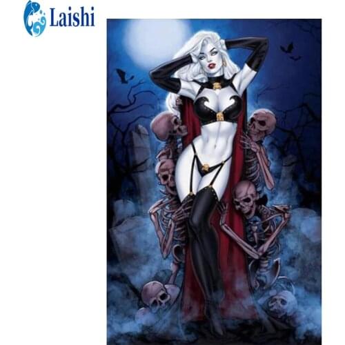 New 5D Abstract skull head woman Crystal Diamond Painting DIY Round Diamond Embroidery Home Decoration Christmas Gift pictures