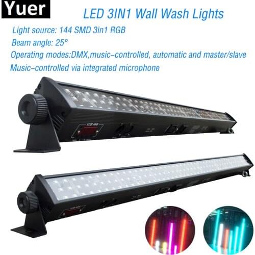 NEW Disco Light RGB 3IN1 Led Wall Wash Light DMX Led Bar DMX Line Bar Wash Stage Light For Dj Disco led party bar lights