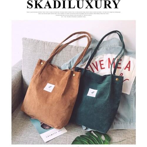 Womens shoulder corduroy cloth bag package bag the contracted joker black college students small and pure and fresh