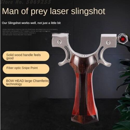 2021 New Powerful Stainless Steel Catapult +wooden Handle Hunting Slingshot With Rubber Band Outdoor High Precision Shooting