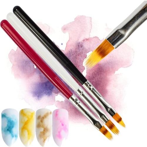 Painting Pen Drawing Gradient UV Gel Nail Polish Acrylic Liquid Brush White Black Handle Builder Nail Art Manicure Tools BE285-1