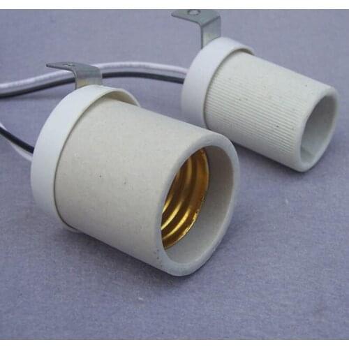 E27 LED Candle Lamp Socket Light Ceramics Base With 20CM wire 20PCS