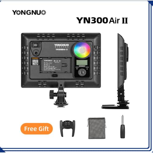 YONGNUO YN300AIR II RGB LED Camera Video Light,Optional Battery with Charger Kit Photography Light + AC adapter