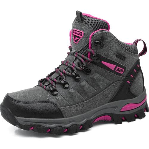 Outdoor Sneakers Waterproof Hiking Shoes Men Women Leather Mountain Hiking Boots Couple Winter Trekking Trail Climbing Shoes