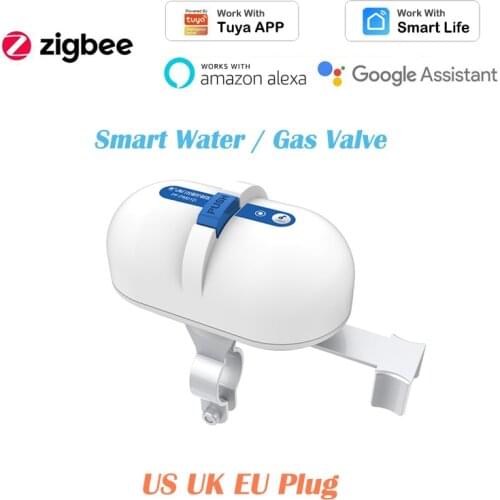 Smart Home Valve Smart Water / Gas Valve Automation Work with Alexa Google Home Tuya Smart Life APP Need Zigbee Gateway Hub