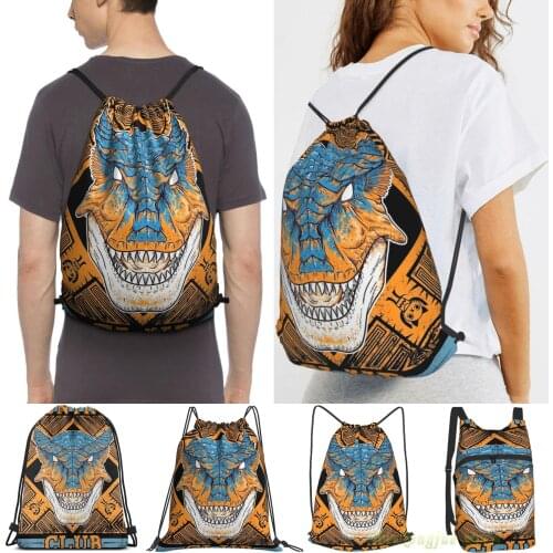 Unisex Drawstring Bags Hunting Club Tigrex Women Drawstring Backpacks Men Outdoor Travel Backpacks Training Fitness Bag