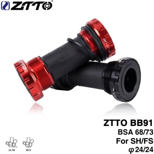 ZTTO BB91 Bicycle Bottom Bracket Sealed Bearing Thread Type 68 73 mm BSA68 Shell 24mm spline Axis MTB Road Bike Waterproof